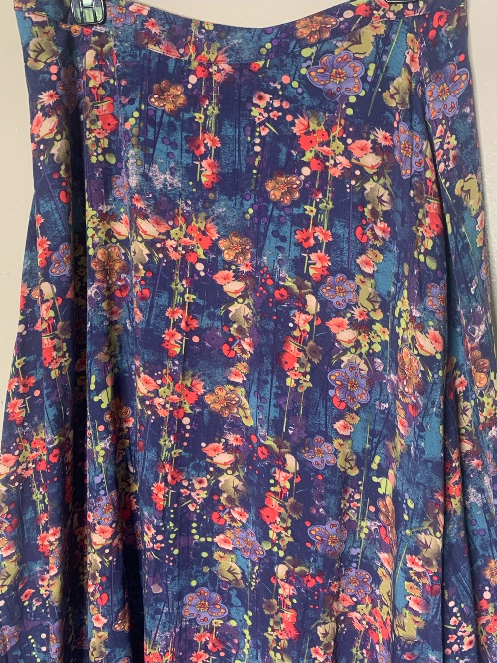 Natural Life Floral Navy multicolored Prairie Maxi Skirt with Side Slit - Picture 3 of 10